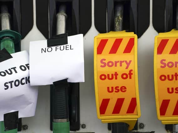 A Shell petrol station which has no fuel