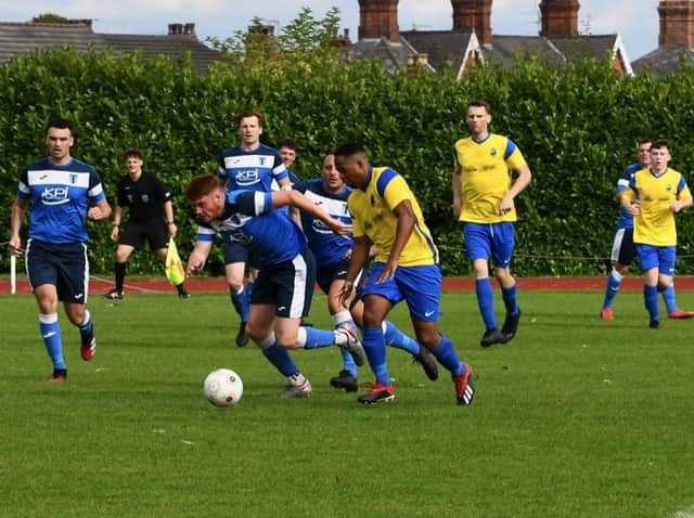 Action from Billinge's dramatic victory at Crewe (Pic: Terry Pope)