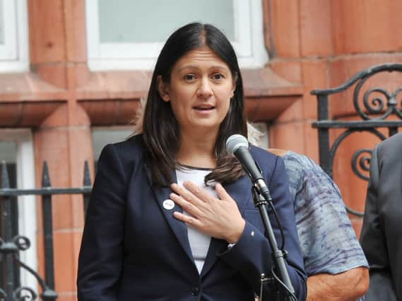 Lisa Nandy at the unveiling of the statue