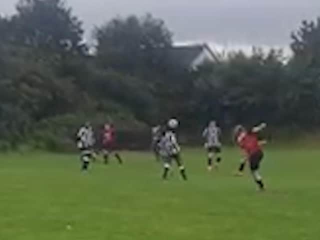 Callum Ormrod scoring one of his three goals