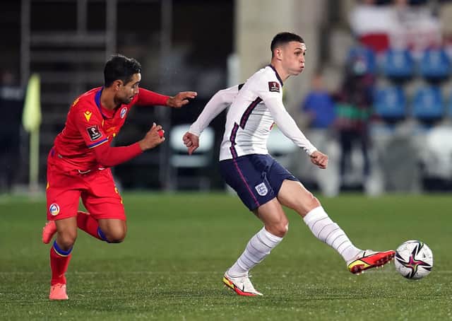 Phil Foden on the ball in Andorra