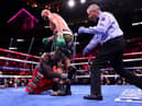 Tyson Fury puts Deontay Wilder on the canvas in the 11th round (Getty Images)