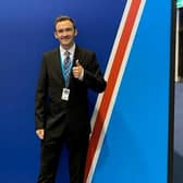 Luke Marsden at the Conservative Party Conference in Manchester