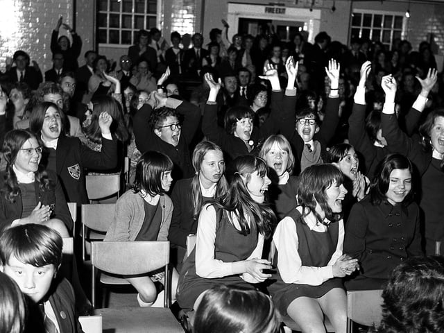 Cheers for Wigan's Deanery High School award -winning artists in 1972