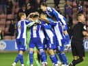 Latics celebrate beating Bolton in the Carabao Cup earlier this season