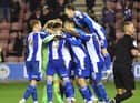 Latics celebrate beating Bolton in the Carabao Cup earlier this season