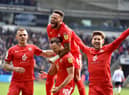 Will Keane leads the celebrations after his sixth-minute opener