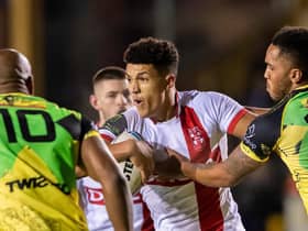 Kai Pearce-Paul in action for England Knights against Jamaica