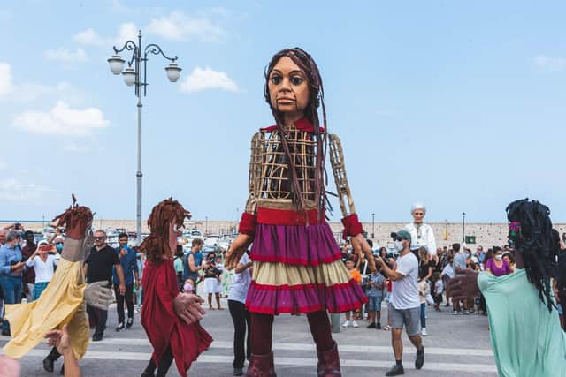 Little Amal has travelled from the Turkish-Syrian border