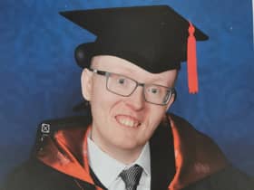 Josh Waywell at his graduation ceremony earlier this month