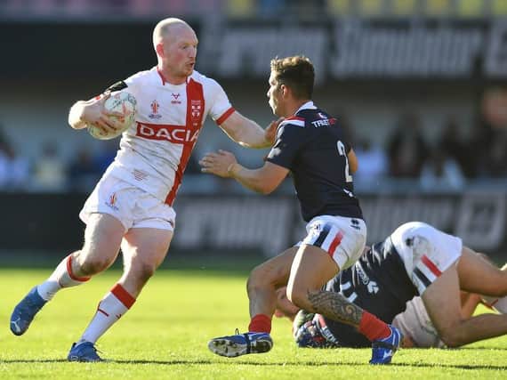 Liam Farrell in action against France