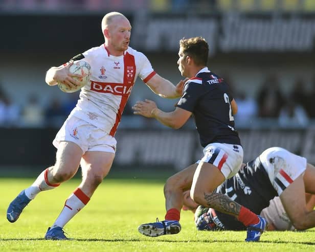 Liam Farrell in action against France