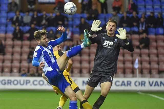 Callum Lang in action against Lincoln