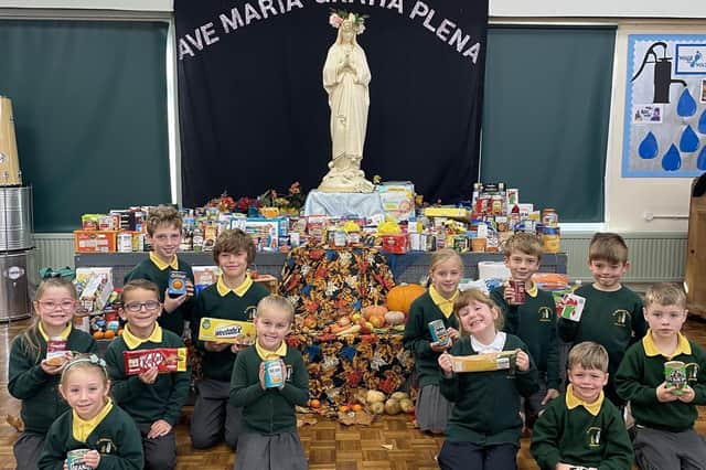 Considerate pupils and staff at St Bernadette’s Catholic Primary School, Shevington donated a variety of goods to The Brick Project.