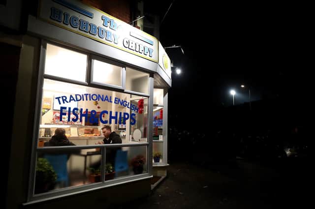 Wiganers enjoy a fish and chip supper ahead of the big game...