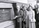 Councillor Bernard Coyle at the laying of the foundation stone for The Galleries Shopping Centre Wigan 1987