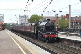 Jubilee class loco No 45562 Sierra Leone passes through Wigan