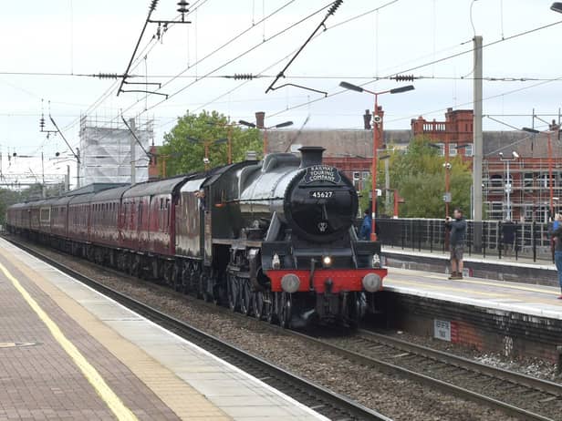 Jubilee class loco No 45562 Sierra Leone passes through Wigan