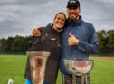 The 2021 Beer Mile World Classic winners, Allison Grace Morgan and Corey Bellemore