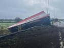 The lorry crashed on the M6 between Leyland and Standish this morning (Wednesday, November 10)