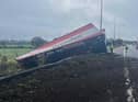 The lorry crashed on the M6 between Leyland and Standish this morning (Wednesday, November 10)