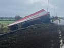 The lorry crashed on the M6 between Leyland and Standish this morning (Wednesday, November 10)