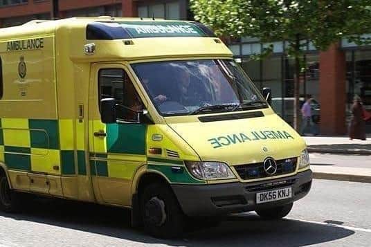 An ambulance similar to the one involved in the collision