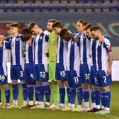 The Latics side line up before the Shrewsbury win