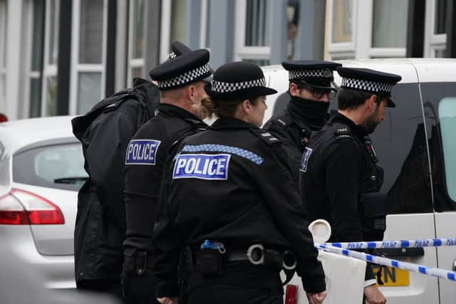 Police activity in Sutcliffe Street in the Kensington area of Liverpool