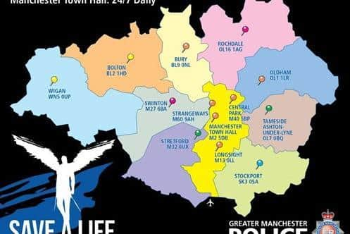 The locations of the amnesty bins across Greater Manchester