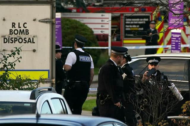 Emergency services at the scene of the explosion in Liverpool on Sunday