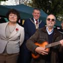 Parbuelel organiser Gary Smith (centre) with, from left, Coun May Blake, Mayor of West Lancashire Coun Gordon Johnson, event organiser Gary Smith, parish councillor chairman Brian Arnold and Denise Gee representative of north region NHS Charities Together.