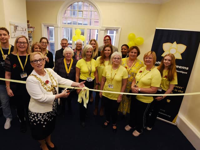 Mayor of Wigan Coun Yvonne Klieve cuts the ribbon