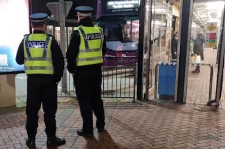 Police at Leigh bus station