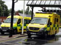 Ambulances outside Wigan Infirmary's A&E department
