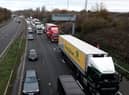 M6 lanes 2 and 3 are closed between J28 (Leyland) and J27 (Standish) after an accident on the M6 Southbound at Charnock Richard Services this morning (Tuesday, November 23)