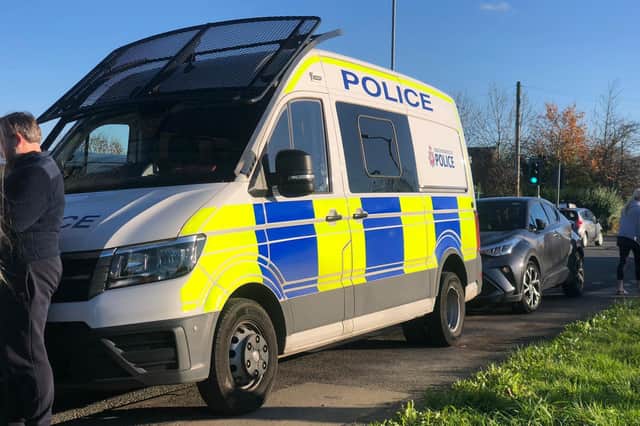 There was a heavy police presence at Golborne High School