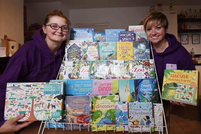 Usborne Book sellers Sarah Rice, left, and Lauren Ferguson-Platt