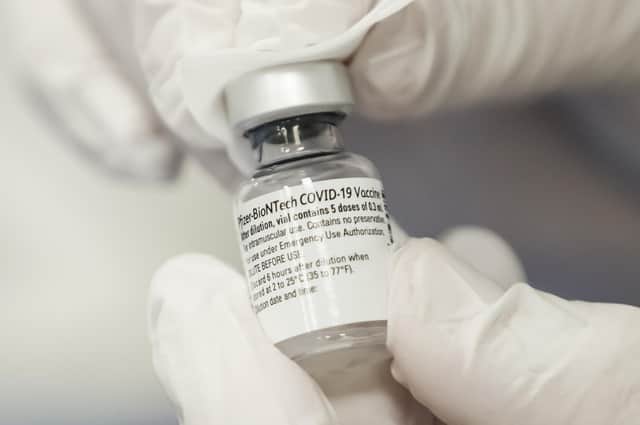 File photo dated 22/12/2020 of a Pfizer/BioNTech Covid-19 vaccine (Picture: Danny Lawson/PA)