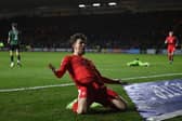 Callum Lang celebrates his winning goal