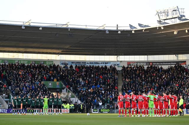 The scene before Saturday's game at Home Park