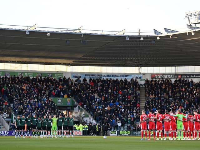 The scene before Saturday's game at Home Park