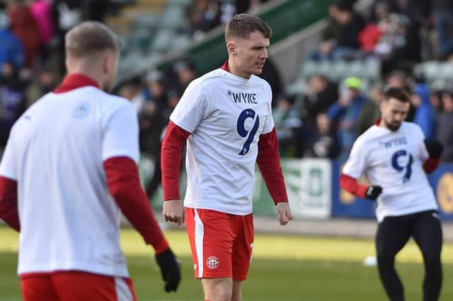 Jason Kerr warming up before the Plymouth game