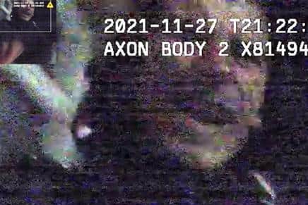 An image of the man caught on a body-worn camera