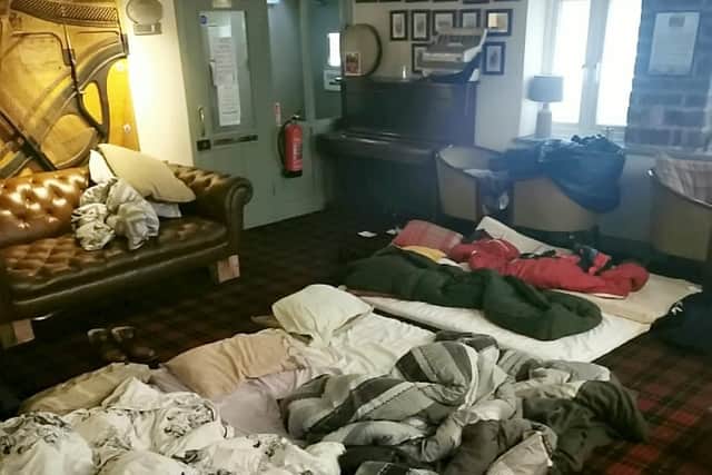 Pub goers ended up camping on the floor