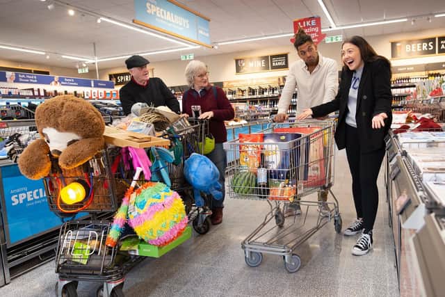 The new trolley dwarfs the normal sized one