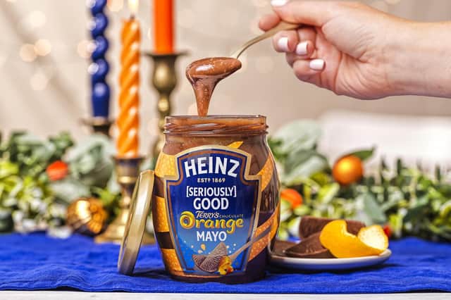 A jar of Heinz [Seriously] Good Terry's Chocolate Orange Mayo.