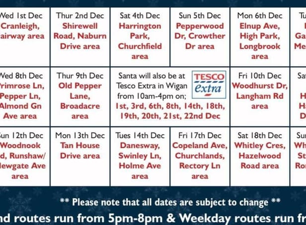 Where Santa will be visiting