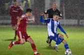 Scott Smith gets stuck in at Accrington