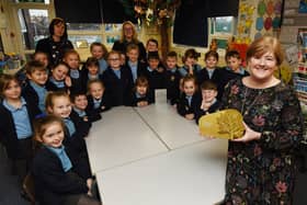 Jacqui Birch pictured with her class
